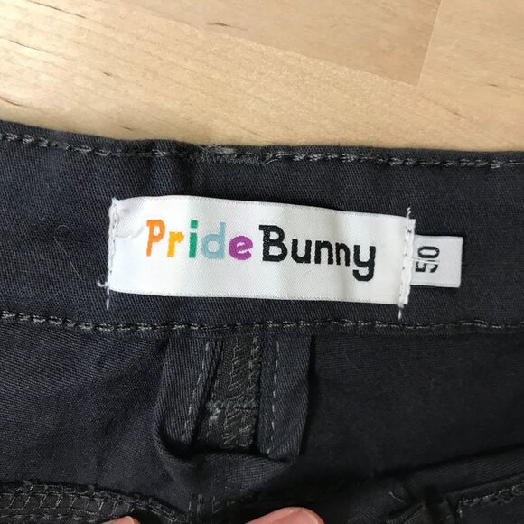PRIDE BUNNY - MEN'S 50 -BLACK COTTON BlEND BUTTON WAIST SHORTS - Picture 7 of 8